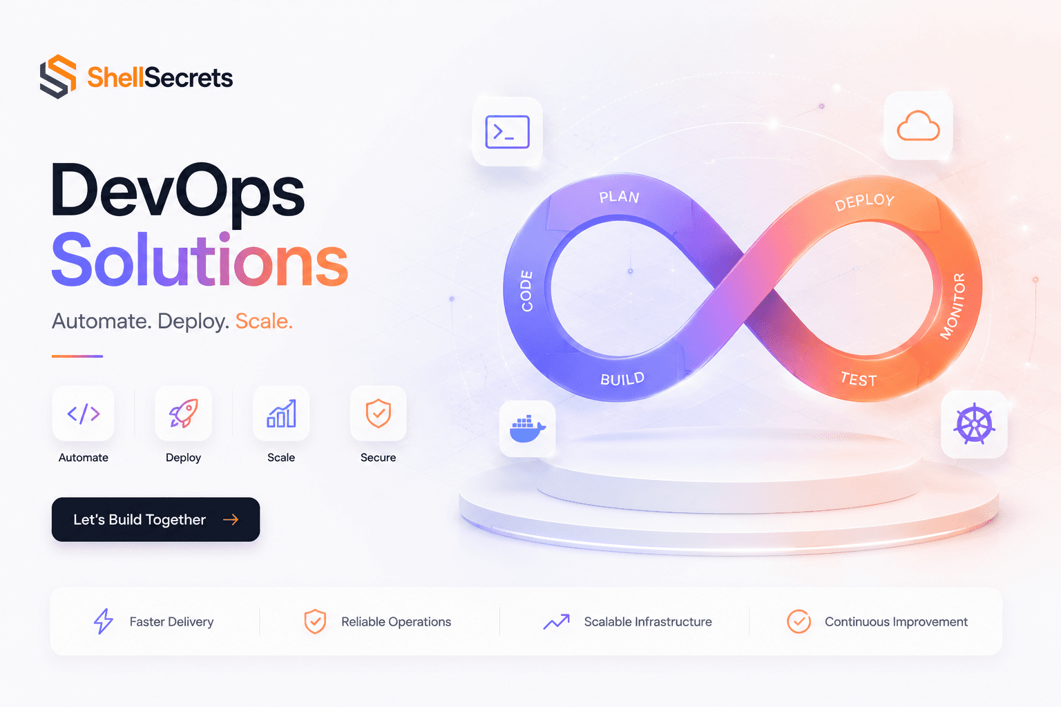DevOps automation and cloud operations illustration
