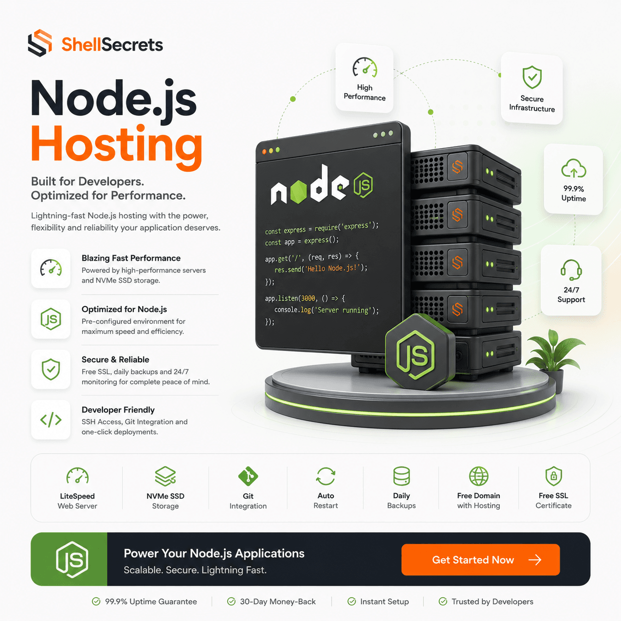Node.js hosting illustration
