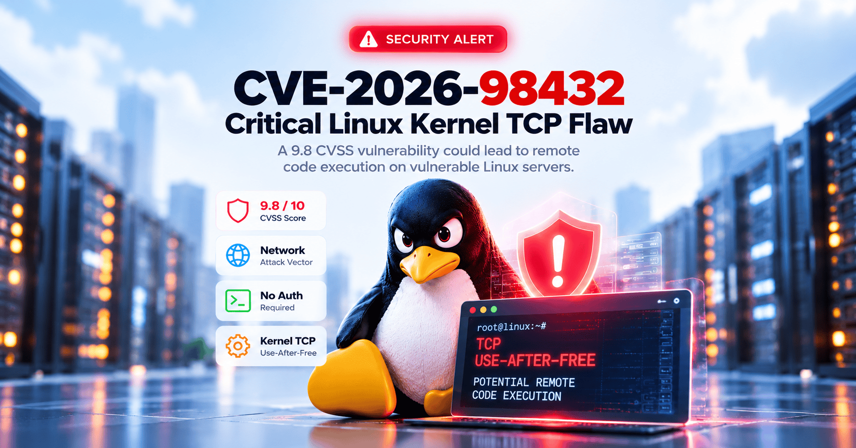 CVE-2026-98432: Critical Linux Kernel TCP Vulnerability Scores 9.8
